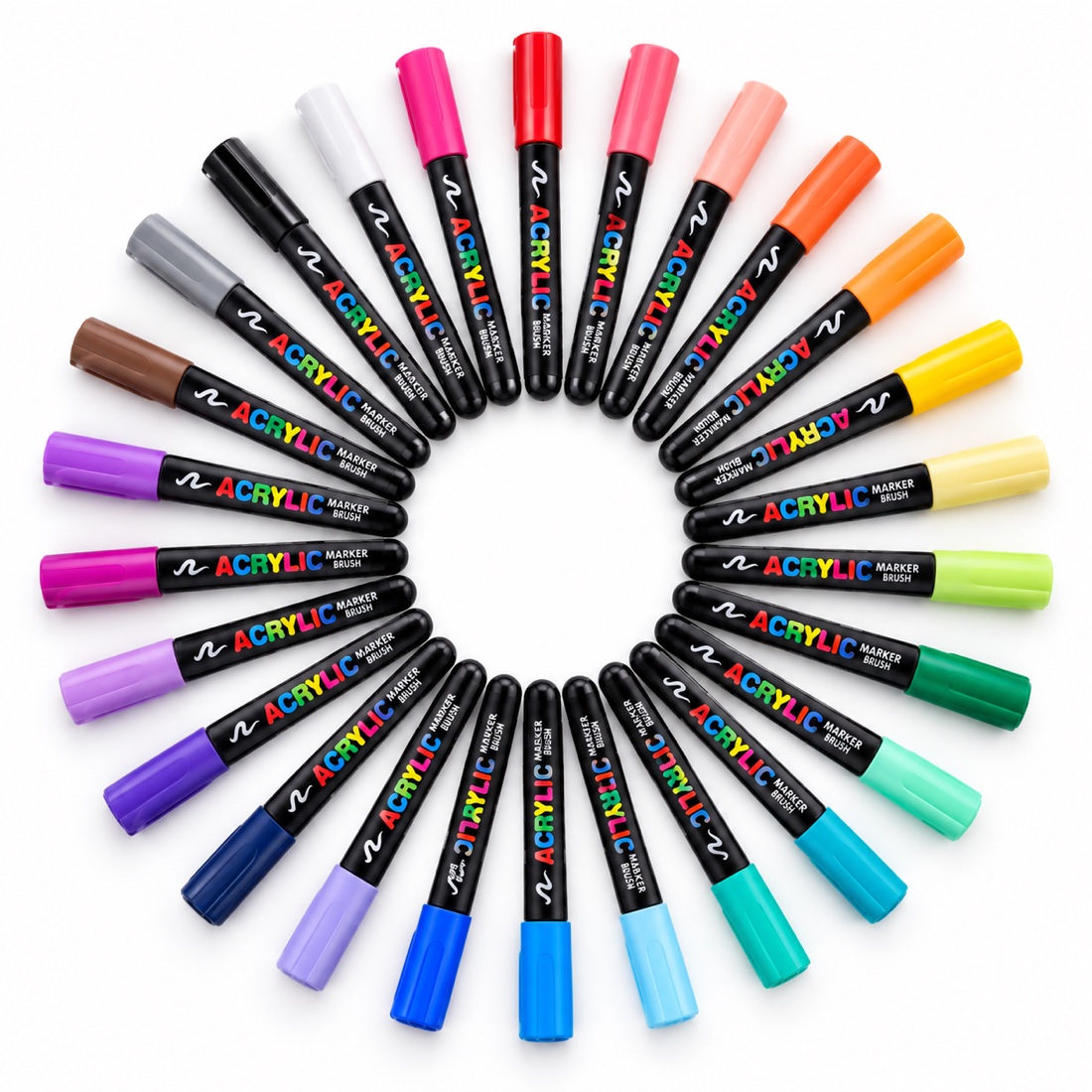 24-colour acrylic marker set
